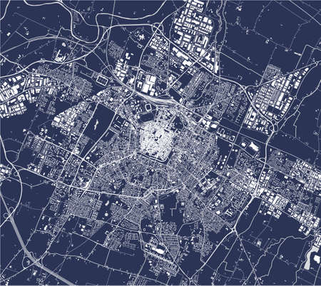 map of the city of Modena, Emilia-Romagna, Italyのイラスト素材