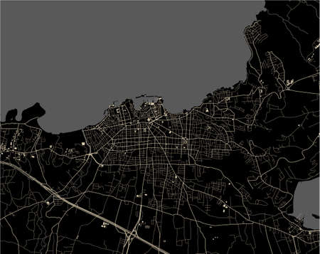 map of the city of Chania, Crete, Greeceのイラスト素材