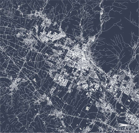 map of the city of Prato, Italyのイラスト素材