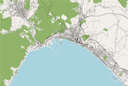 map of the city of Salerno, Italyのイラスト素材