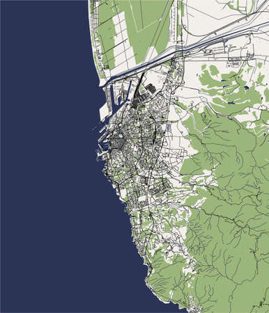 map of the city of Livorno, Tuscany, Italyのイラスト素材