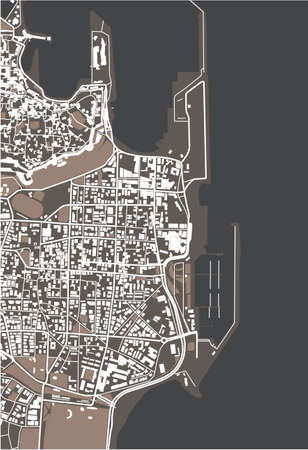 map of the city of Rhodes, Greeceのイラスト素材