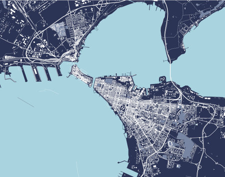 map of the city of Taranto, Italy