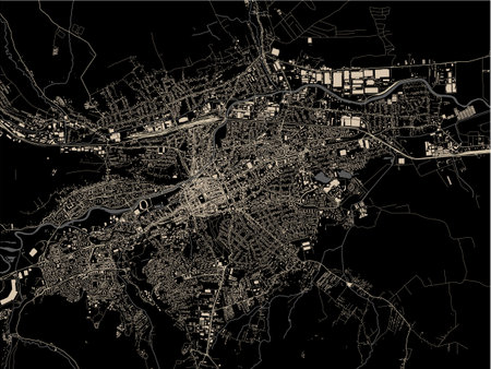 map of the city of Cluj-Napoca, Romaniaのイラスト素材