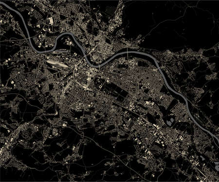 map of the city of Dresden, Saxony, Germanyのイラスト素材