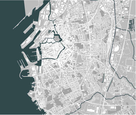 map of the city of Livorno, Tuscany, Italyのイラスト素材