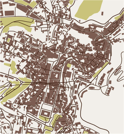 map of the city of Perugia, Umbria, Italyのイラスト素材