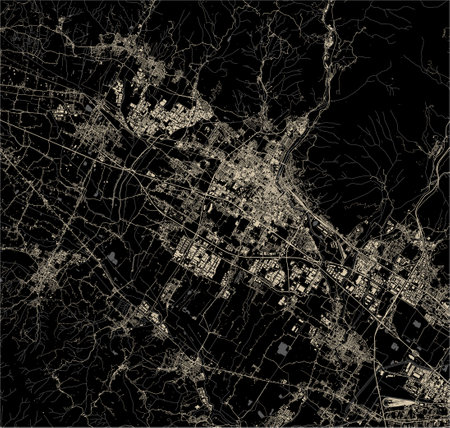 map of the city of Prato, Italyのイラスト素材