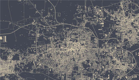 map of the city of Giugliano in Campania, Italyのイラスト素材