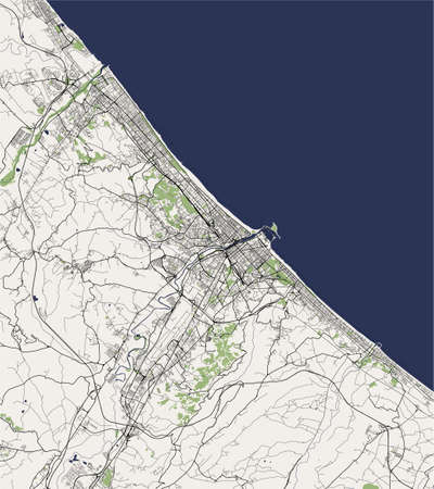 map of the city of Pescara , Abruzzo, Italyのイラスト素材