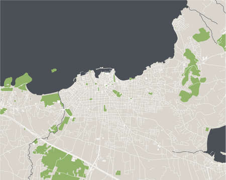 map of the city of Chania, Crete, Greeceのイラスト素材