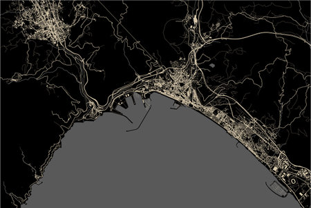 map of the city of Salerno, Italyのイラスト素材