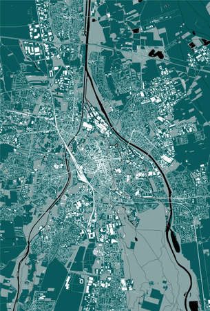map of the city of Augsburg, Germanyのイラスト素材
