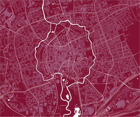 map of the city of Braunschweig, Germanyのイラスト素材