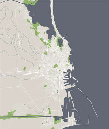 map of the city of Constanta, Romaniaのイラスト素材
