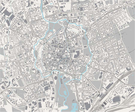 map of the city of Braunschweig, Germanyのイラスト素材