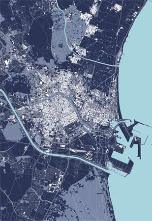 map of the city of Valencia, Spainのイラスト素材