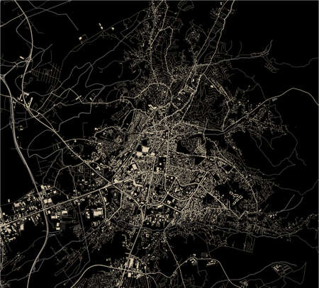 map of the city of Pristina, Kosovoのイラスト素材