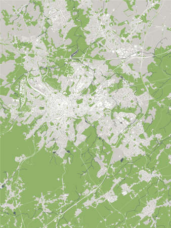 map of the city of Aachen, Germanyのイラスト素材