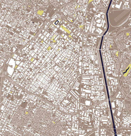 map of the city of Downtown Los-Angeles, USAのイラスト素材