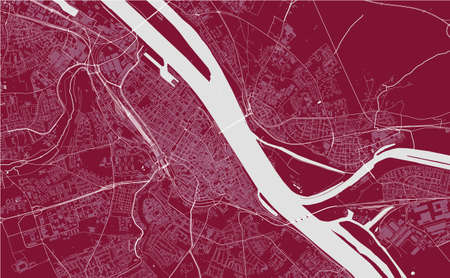 map of the city of Mainz, Germanyのイラスト素材