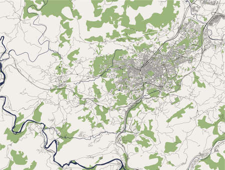 map of the city of Oviedo, Spainのイラスト素材