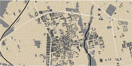 map of the city of Terrassa, Spainのイラスト素材