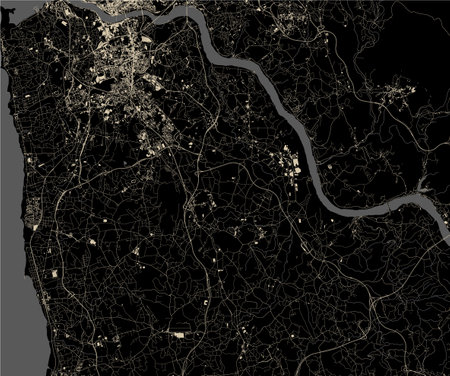 map of the city of Vila Nova de Gaia, Portugalのイラスト素材