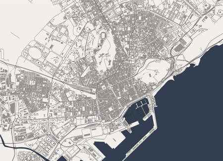 map of the city of Alicante, Spainのイラスト素材