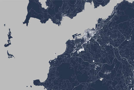 map of the city of Vigo, Spainのイラスト素材