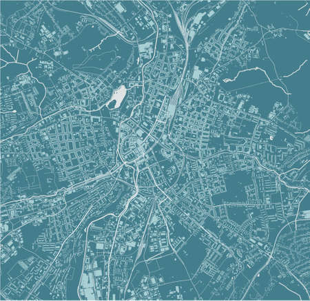 map of the city of Chemnitz, Germanyのイラスト素材