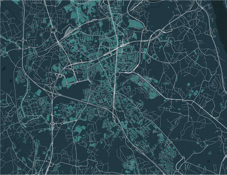 map of the city of Vila Nova de Gaia, Portugalのイラスト素材