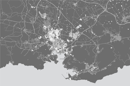 map of the city of Cartagena, Spainのイラスト素材