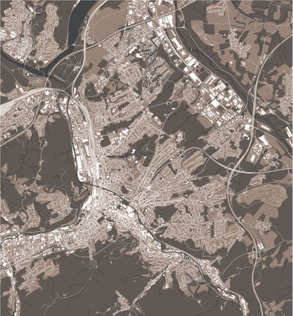 map of the city of Hagen, Germanyのイラスト素材