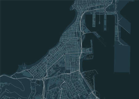 map of the city of Las Palmas de Gran Canaria, Spainのイラスト素材