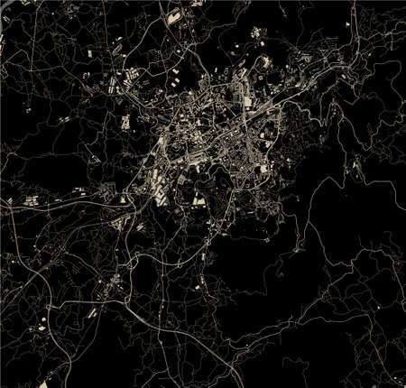 map of the city of Braga, Portugalのイラスト素材
