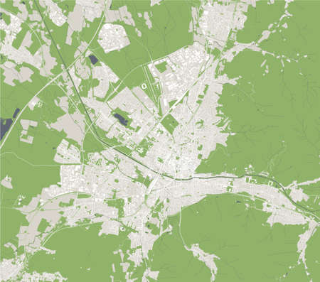 map of the city of Freiburg im Breisgau, Germanyのイラスト素材
