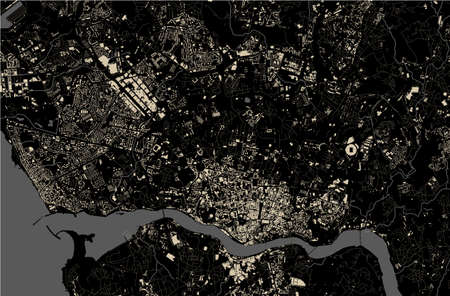 map of the city of Porto, Portugalのイラスト素材