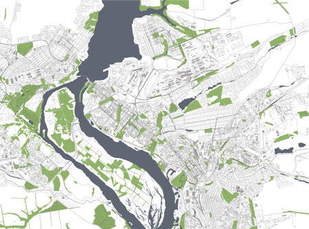 map of the city of Zaporizhzhia, Ukraine