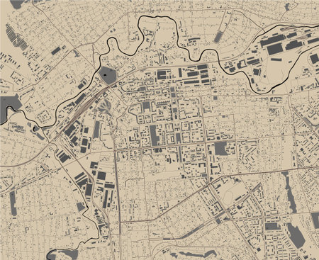 map of the city of Luhansk, Ukraine