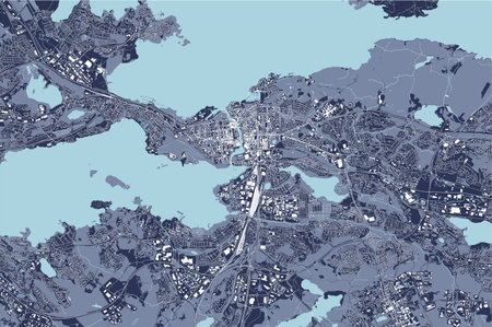 map of the city of Tampere, Finland