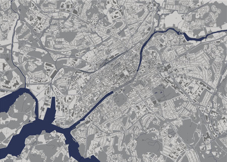 map of the city of Turku, Finland