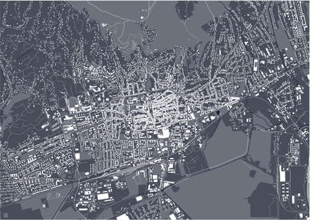 map of the city of Pecs, Hungaryのイラスト素材