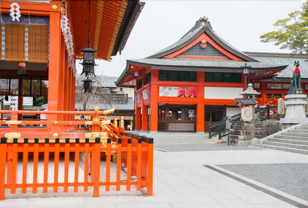 Kyoto, Japan - May 27, 2013: Fushimi Inari Shrine is famous for its thousands of vermilion torii gates, which straddle a network of trails behind its main building in Kyoto, Japan.のeditorial素材