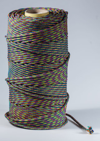 coil of rope on white background