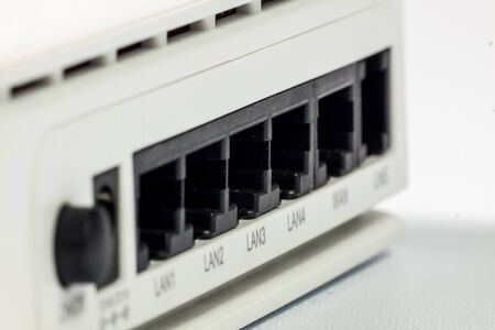 a network switch on a white backgroundの写真素材