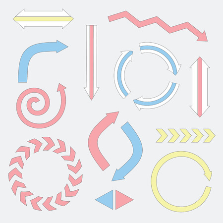 vector illustration of colored signs and arrowsのイラスト素材