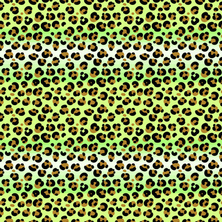 stock vector seamless Wallpaper with a leopard skin on a green background with spots