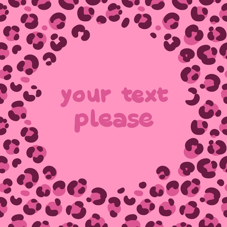 frame with leopard pattern pink with place for your textのイラスト素材