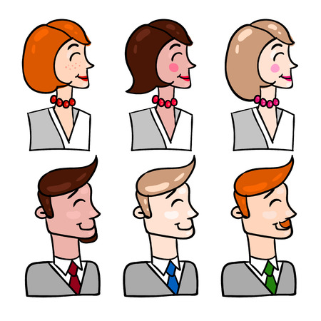 set of vector illustration with persons office workersのイラスト素材